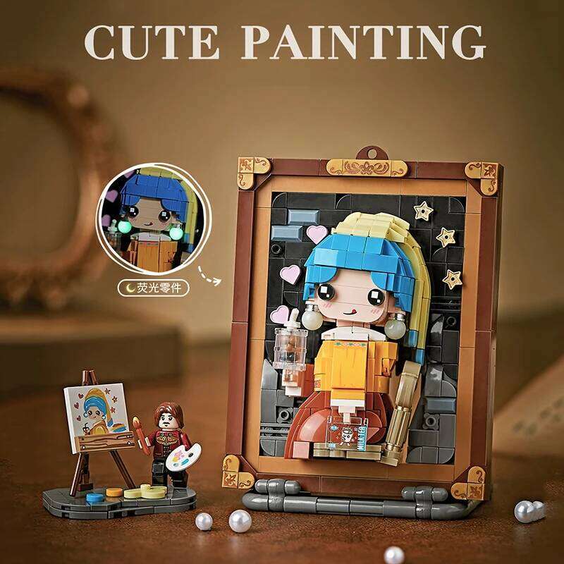 World Famous Oil Model Building Blocks DIY Mona Lisa Hanging Painting Home Ornaments Children's Toys for Friends Gifts Z260306