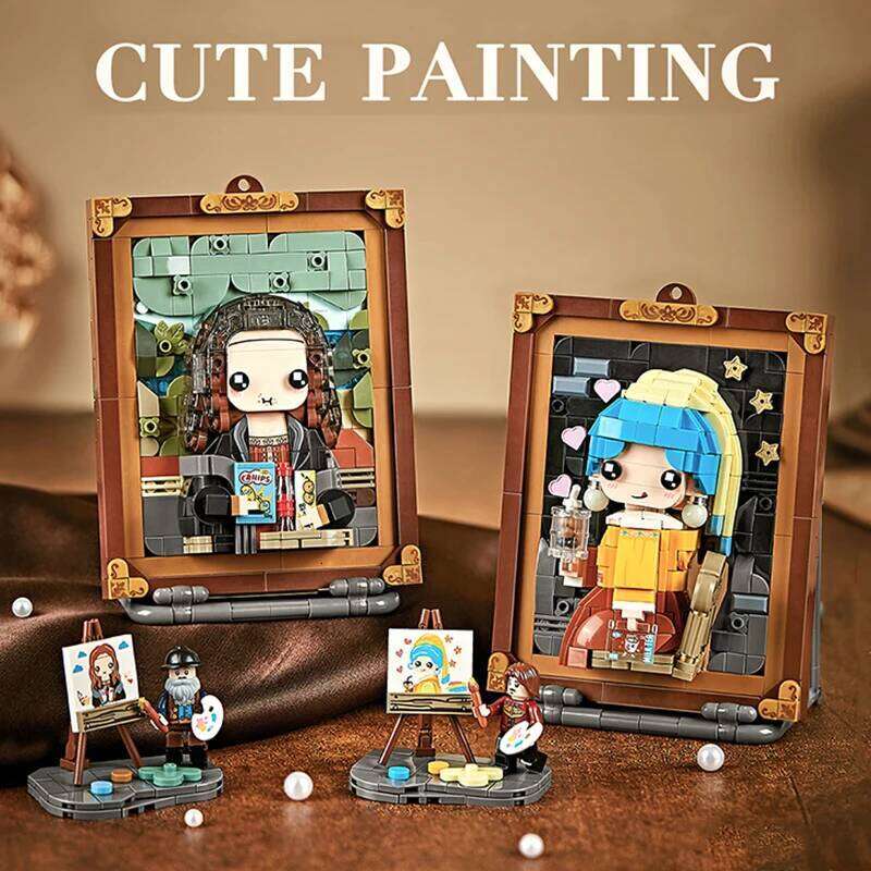 World Famous Oil Model Building Blocks DIY Mona Lisa Hanging Painting Home Ornaments Children's Toys for Friends Gifts Z260306