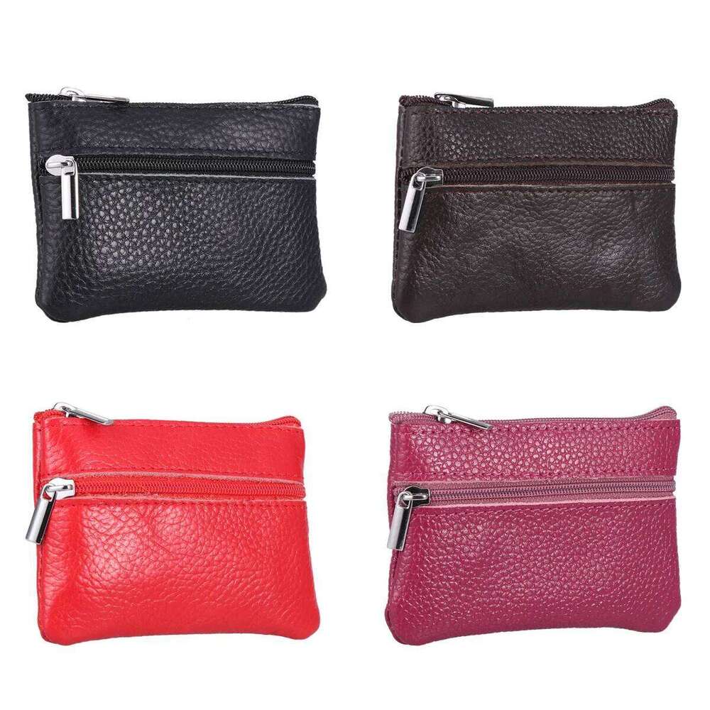 Mini Black Small Zipper Pocket Wallet Storage Bag Men Women Daily Use Coin Purse C260304