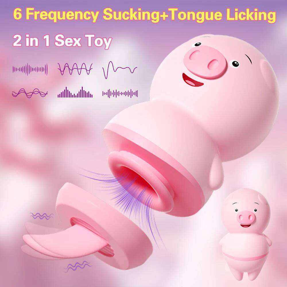 Female Tongue Licking Clitoris Sucking Vibrators Piggy G Spot Vagina Massager Vacuum Stimulator Sex Toys for Women Adults Goods W260305