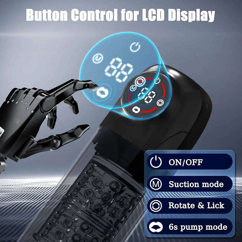 Automatic Male Masturbator Sex Toys for Men Penis Pump Blowjob Machine with 7 Rotating Sucking & Licking Modes Pocket Pussy W260305