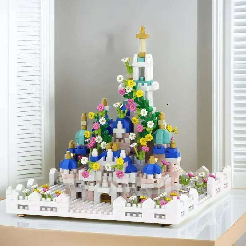 1120-Piece Castle Garden Building Model - Difficult 3D Puzzle, Abs Resin, Perfect Holiday and Birthday Gift Z260305