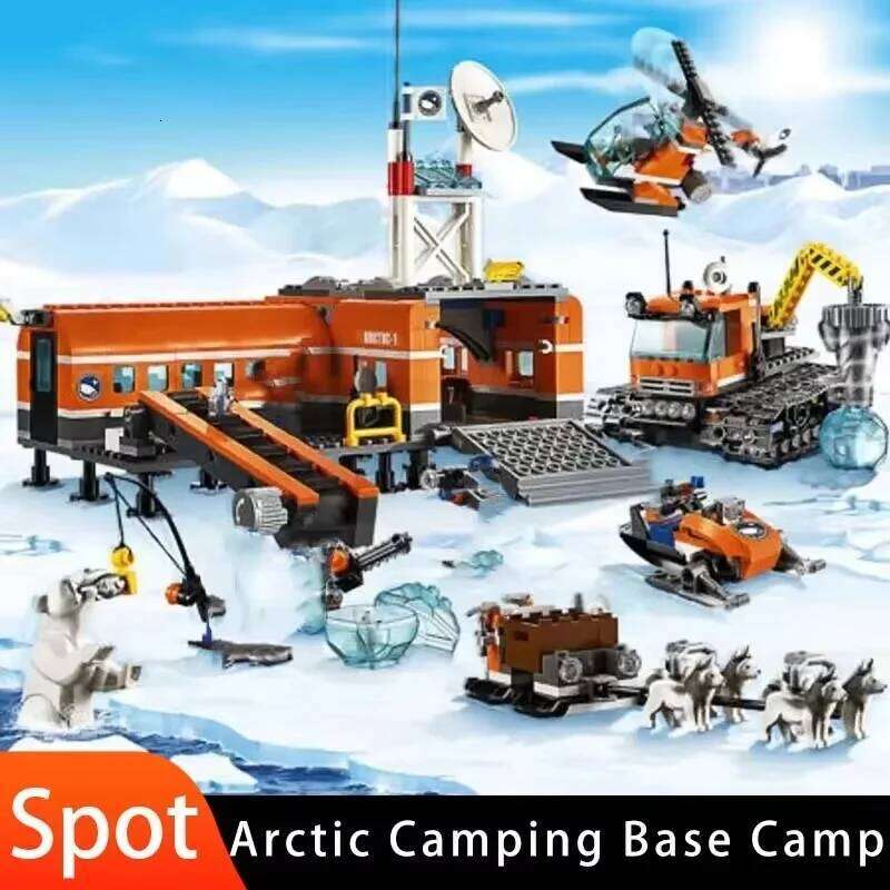 Compatible MOC Sets City Series Building Blocks Base Camp Arctic Crane Children's Toys Assembling Gift Z260306