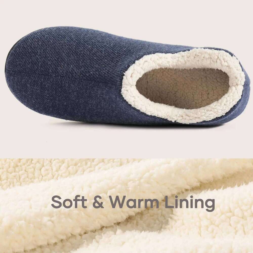 Litfun Winter Fuzzy Indoor With Memory Foam New Ladies House Shoes Non-Slip Rubber Sole Women's Cotton Slippers