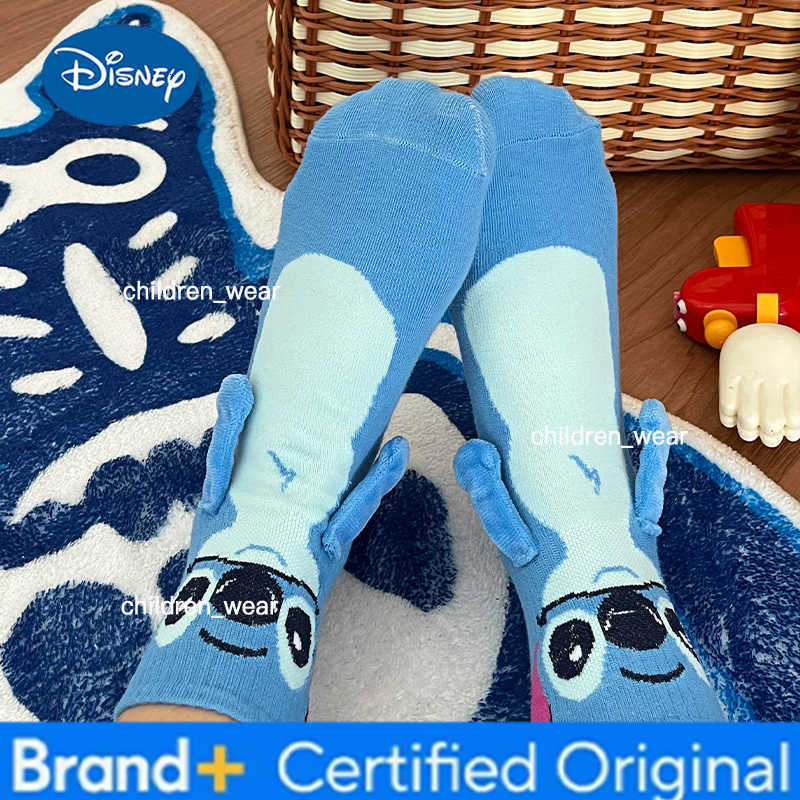 Disney Stitch Magnet Hand In Hand Sock Cartoon Fun Fashion Soft Comfortable Creative Adults children Christmas stocking toy gift H260306111