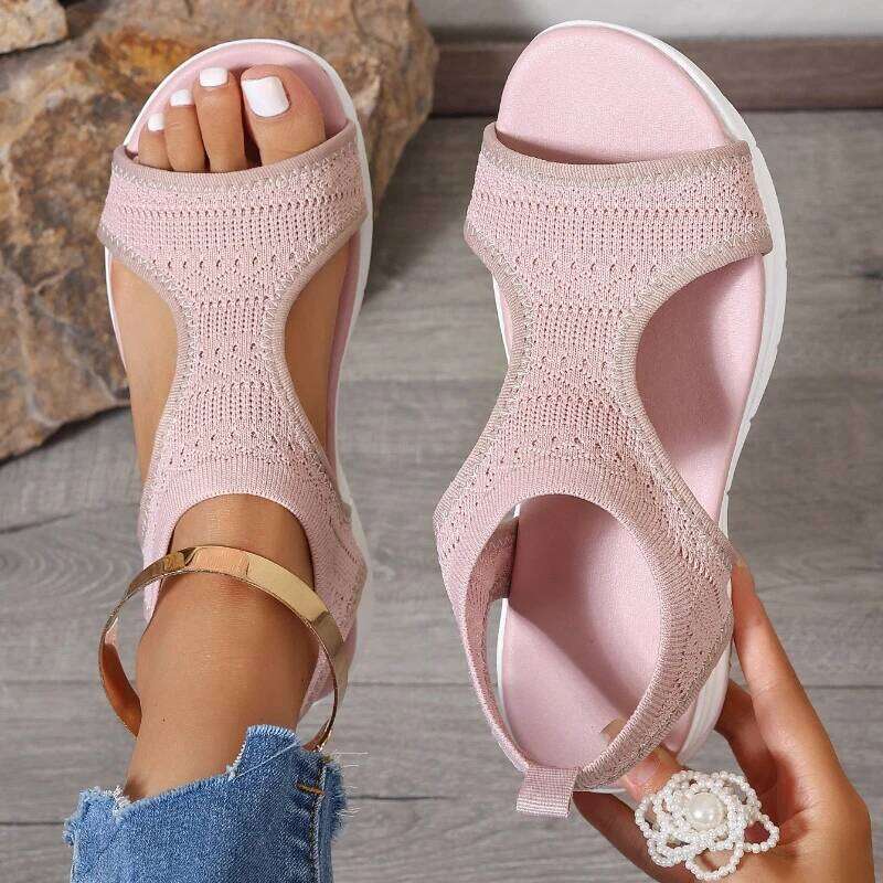 2026 Summer New Women's Open toed Outdoor Fashion Breathable Comfortable Slope Heel Casual Sandals