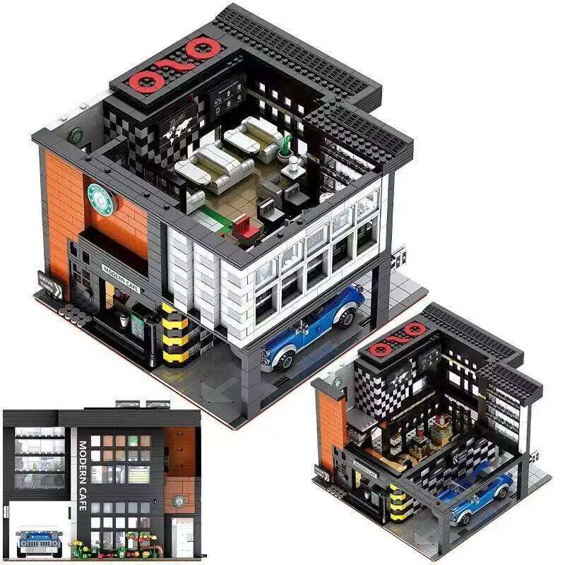 2926PCS City Street View Building Blocks Modular Architecture Model MOC-45635 Modern Cafe Adults Toys for Boys Kids Gifts 86005 Z260306