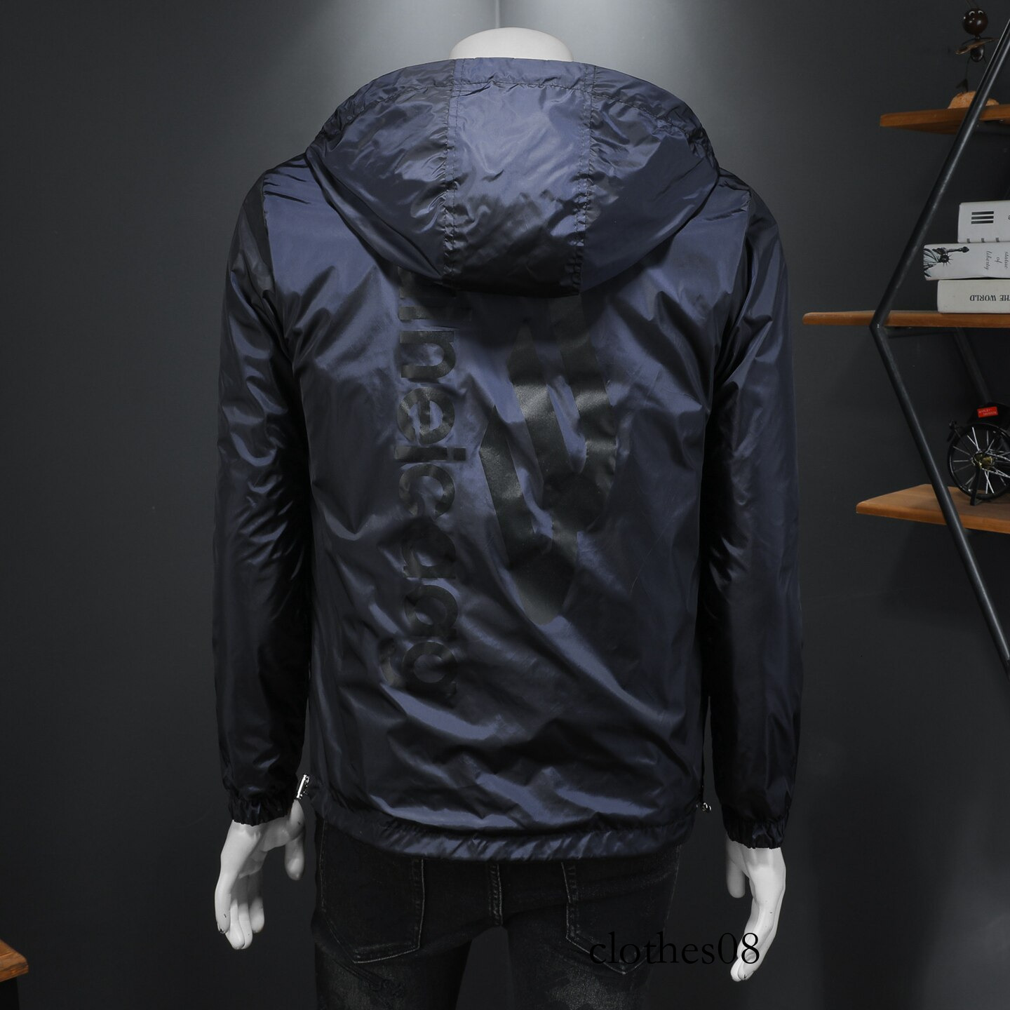 Reversible European Style 2026 Spring New Men's Hooded Embroidered Jacket High-Quality Casual Coat Trendy