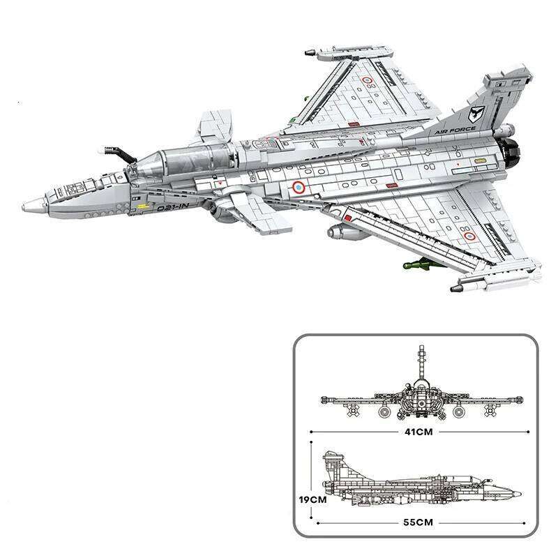 2099PCS Rafale Fighter Model Building Blocks Diy Military Plane Series Assembly Bricks Desktop Ornament Kids Toys Holiday Gifts Z260305