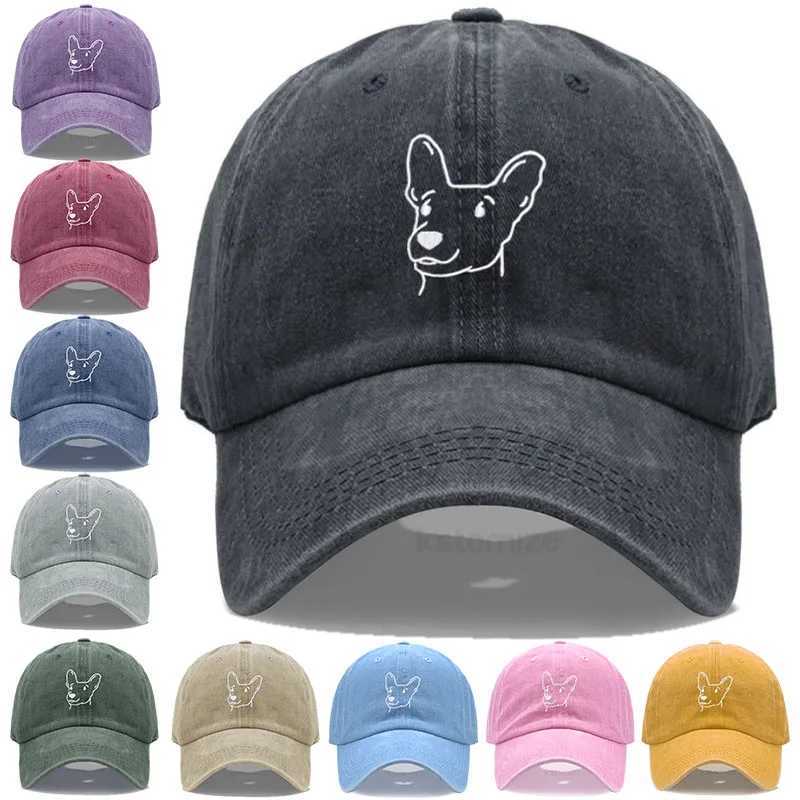 Dog Embroidery Baseball Cap Men Women Soft Washed Cotton Casual Sports Dad Hat Sun Protection Snapback Caps S260306