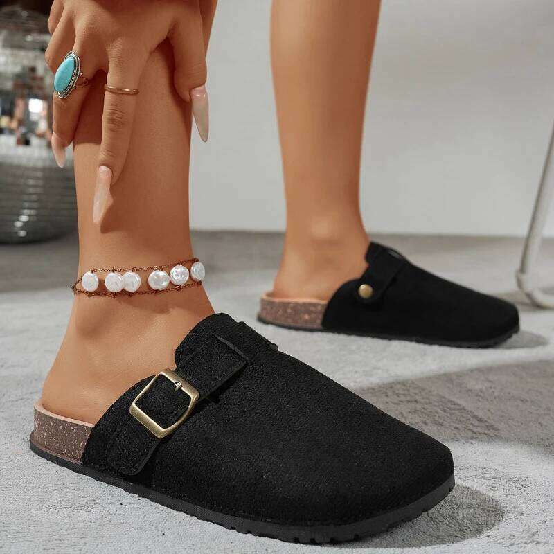 Comfortable 2026 Mules Slippers Retro Suede Sandals Solid Color Women's Shoes Light Fashion Women Slipper