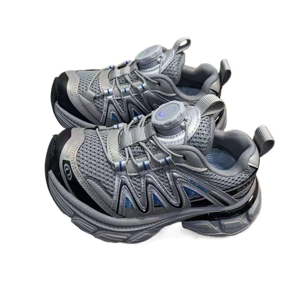 Kids Sports Rotating Button Children Running Shoes Soft Bottom 2026 Brand New Boys Girls Casual Sneakers Handsome Non-slip 26Y0304