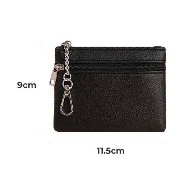 PU Leather Women Sqaure Money Coin Purse with Keychian Solid Color Card Key Holder for Earphones Cash Wallet Case C260304