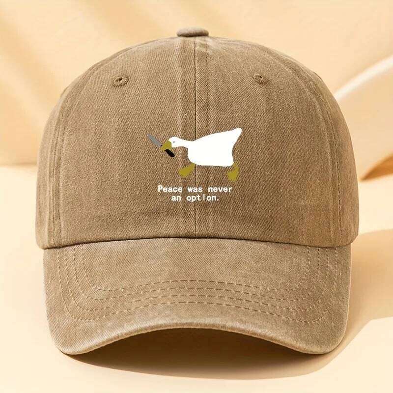 A running goose fashionable printed baseball versatile outdoor casual duckbill cap travel hat Y260304