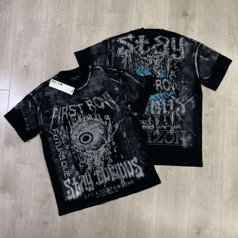 Cross-border foreign trade European American trendy brand FIRST ROW full rhinestone street fashion short-sleeve T-shirt for men and women