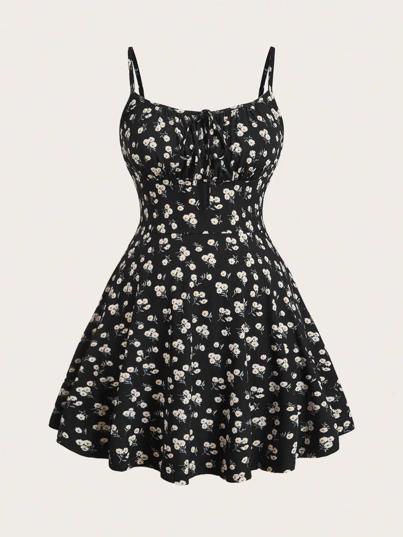 New fashion floral elegant sleeveless thin strap camisole dress X260306