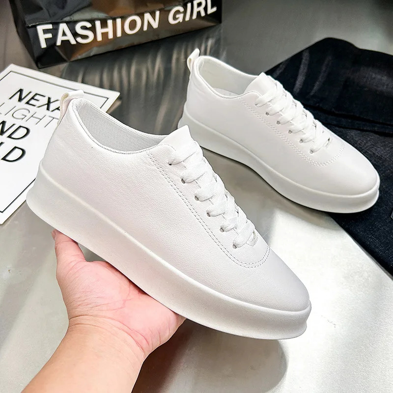 Fashion Black Casual Shoes for Men Outdoor Comfortable Men Sneakers Non-slip Walking Shoes Lace-Up Men Sport Shoes 260305