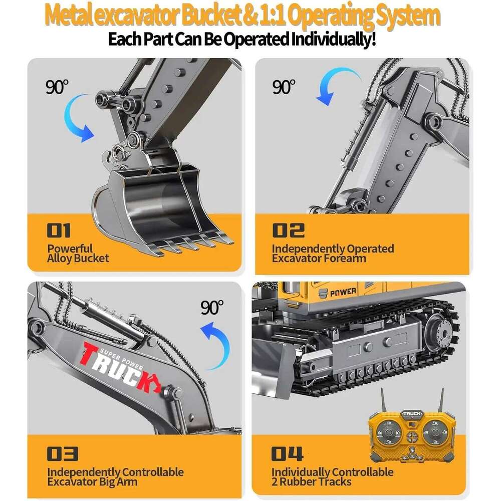 17CH Remote 2.4G RC Crawler Engineering Vehicle Excavator Truck Radio Control Construction Car Gifts C260305