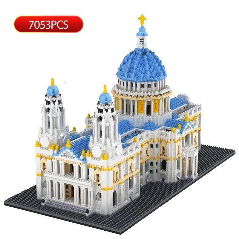 7053pcs Mini City Street View St. Paul's Cathedral Model Building Blocks DIY Famous Architecture Bricks Toy for Children Gifts Z260305