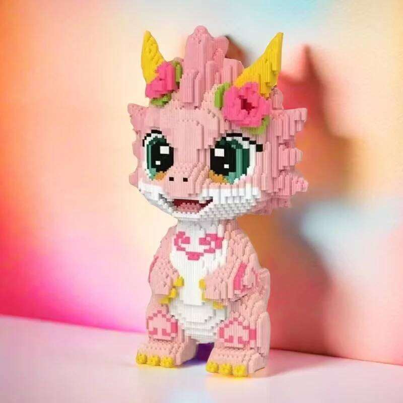 5658 High-Quality Peach Blossom Dragon Building Blocks, Adult Desktop Decoration Toys and Birthday Thanksgiving Gifts, Christmas Gifts Z260305