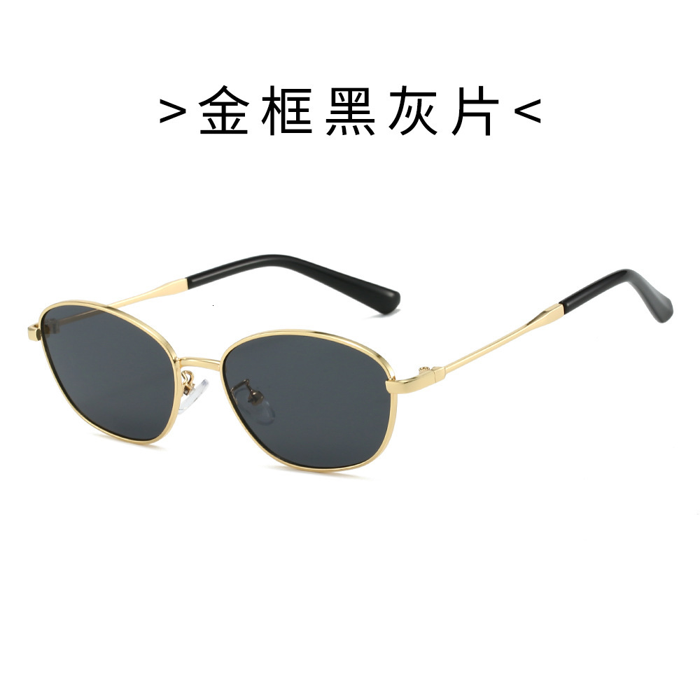 Free Shipping Eyewear's new European and American style metal frame cat-eye high-end sunglasses, UV protection, retro trendy driving sunglasses