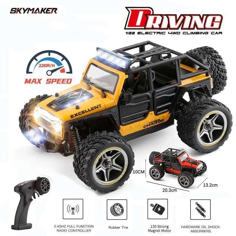 Wltoys 22201 RC Car 1/22 2.4G 2WD Vehicle Models Propotional Control Withe W/Light Off-Road Climb Machine Truck Kids Toys C260305
