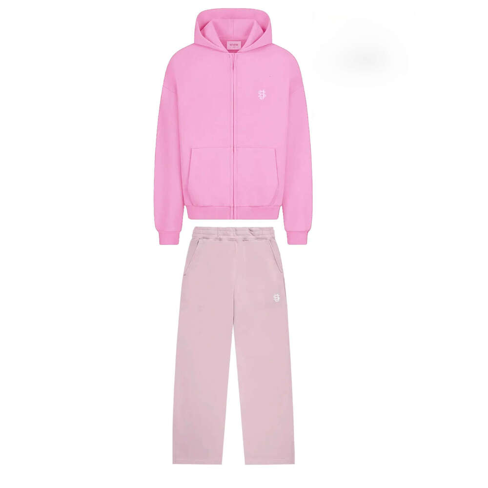 Men's Tracksuits Embroidery Solid Color Hooded Sweater Loose Fleece Pullover Sportswear Dark Blue Y2K Plus Thick Street Fashion Men's Clothi