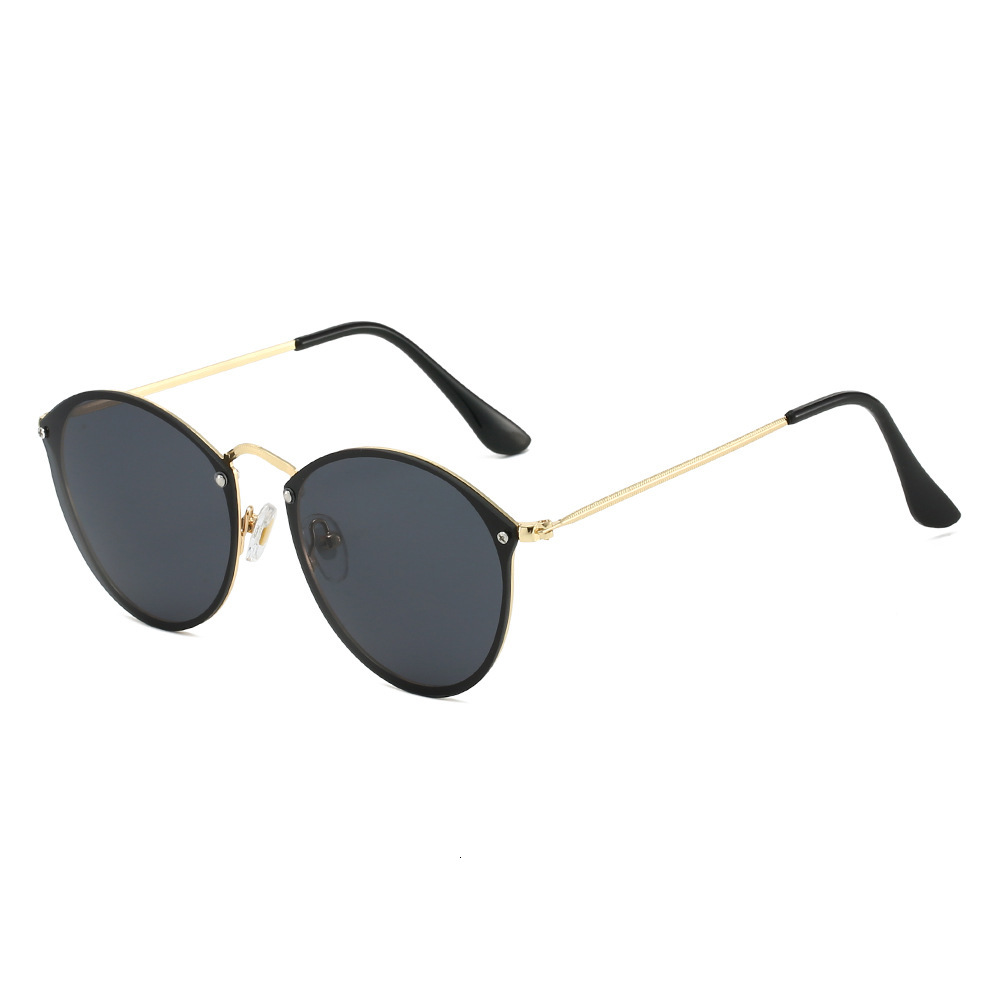 New personalized retro round-frame sunglasses, trendy fashion metal sunglasses for men women, sun and UV protection