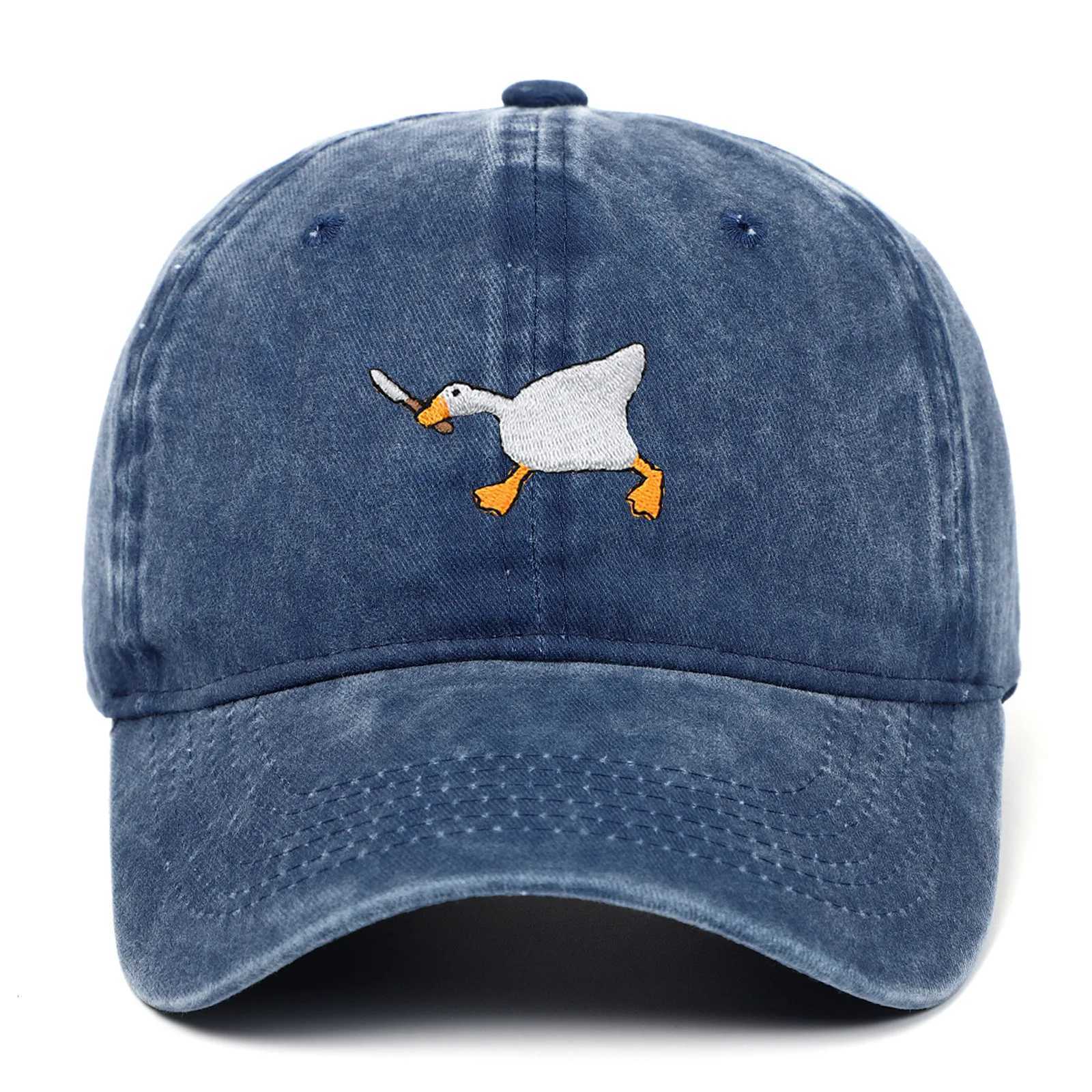 Embroidered baseball cap with goose pattern for men and women casual and fashionable city style duckbill cap S260306