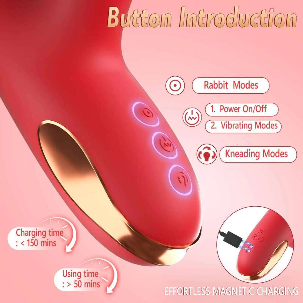5 IN 1 Tapping Thrusting Dildo for Women G Spot Vibrator Kneading Clit Stimulator Female Masturbator Adult Sex Toys W260305