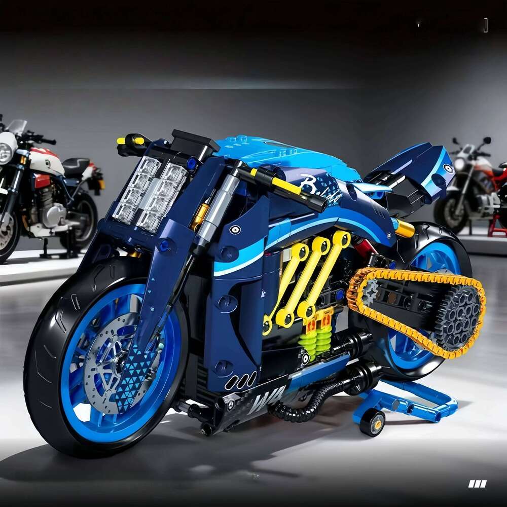 Technical MOC Construction Bricks Motorcycle Model Creative Building Kit Assembly Toys Educational Gift for Children Boys Girls Z260306