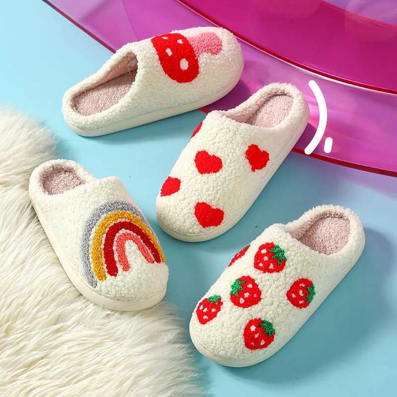Kids Slippers House Shoes Cartoon Winter Shoes For Unisex Warm Anti-slip Home Slipper Soft Bottom White Shoes Size 36-45 S260305