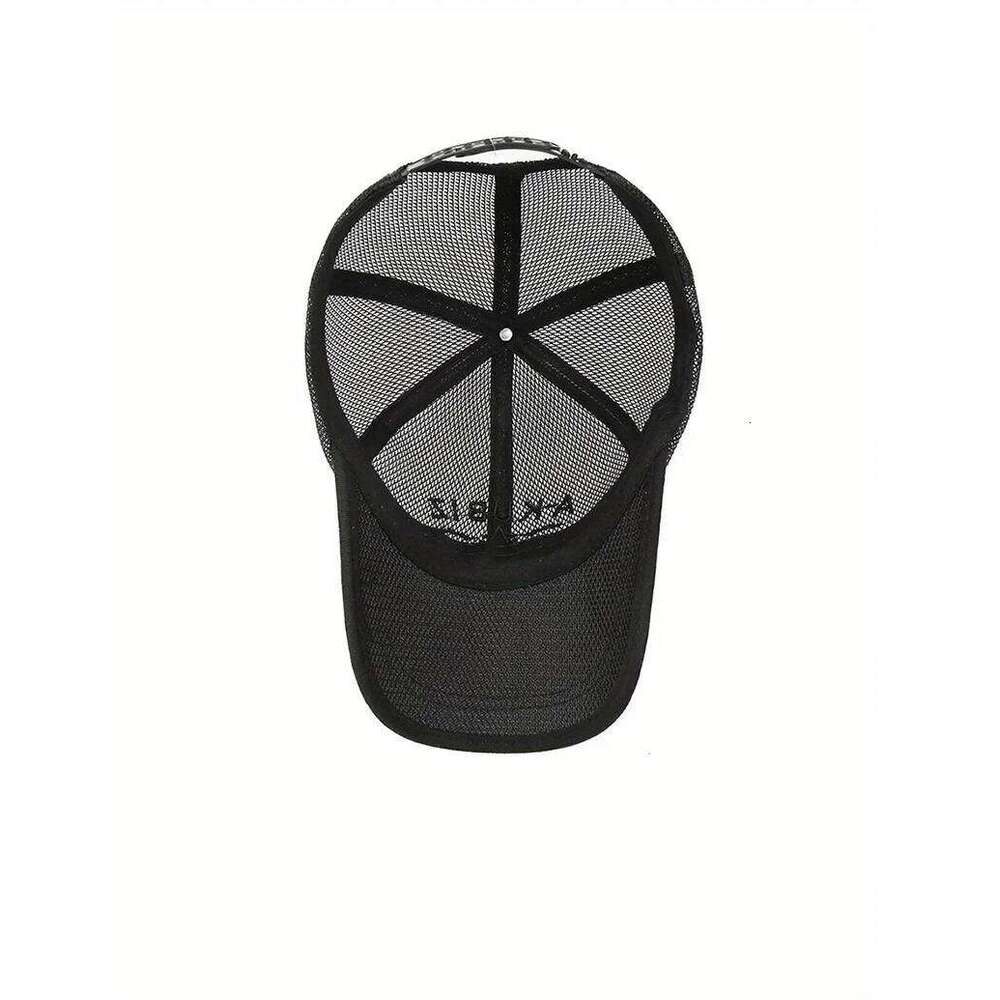 Unisex Letter Pattern Mesh Trucker Cap, Curved Brim Sun Protection Quick Drying Breathable Sports Baseball Cap For Women & Men Y260304