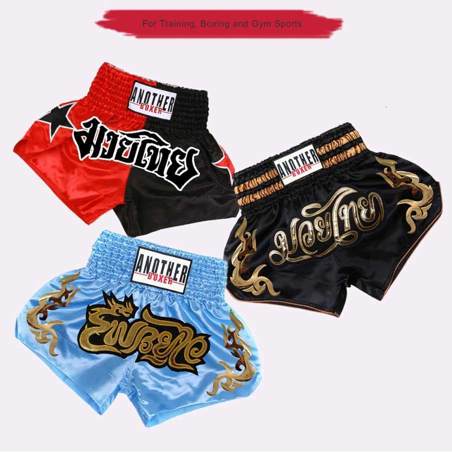 ANOTHERBOXER Mens boxing Shorts Women Embroidery Muay Thai Shorts Kids MMA Shorts Customized Quick Drying More Colors X260306