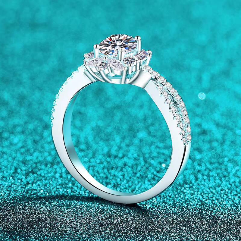 925 Sterling Silver Marquise Moissanite RingLab Grown DiamondHypoallergenicProng SettingMinimalist Wedding Gift
