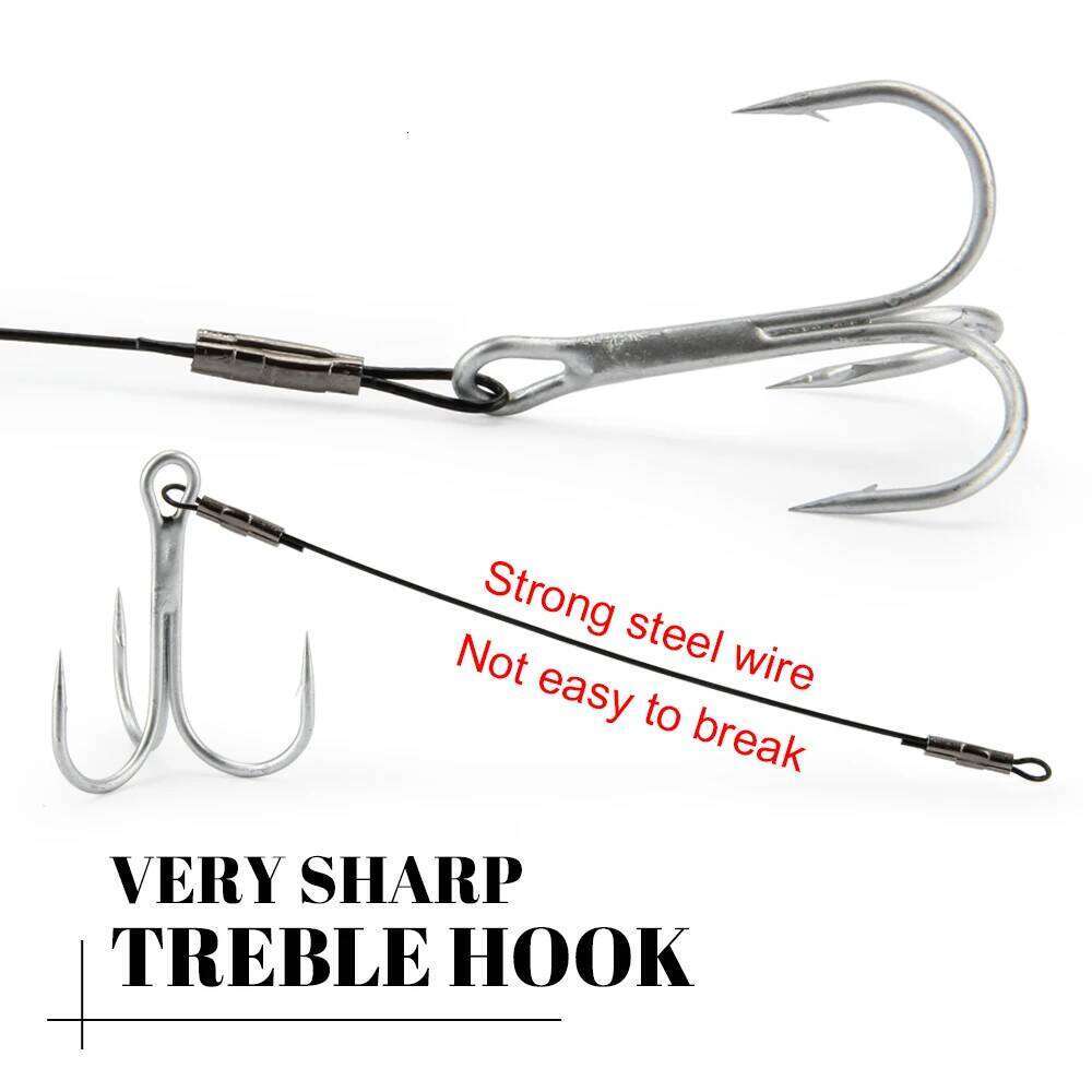 Spinpoler Corkscrew Stinger Rig Hook Double Sharp Treble Pike Bass Fishhook High-Carbon Steel For Soft Lure Fishing Equipment S260305