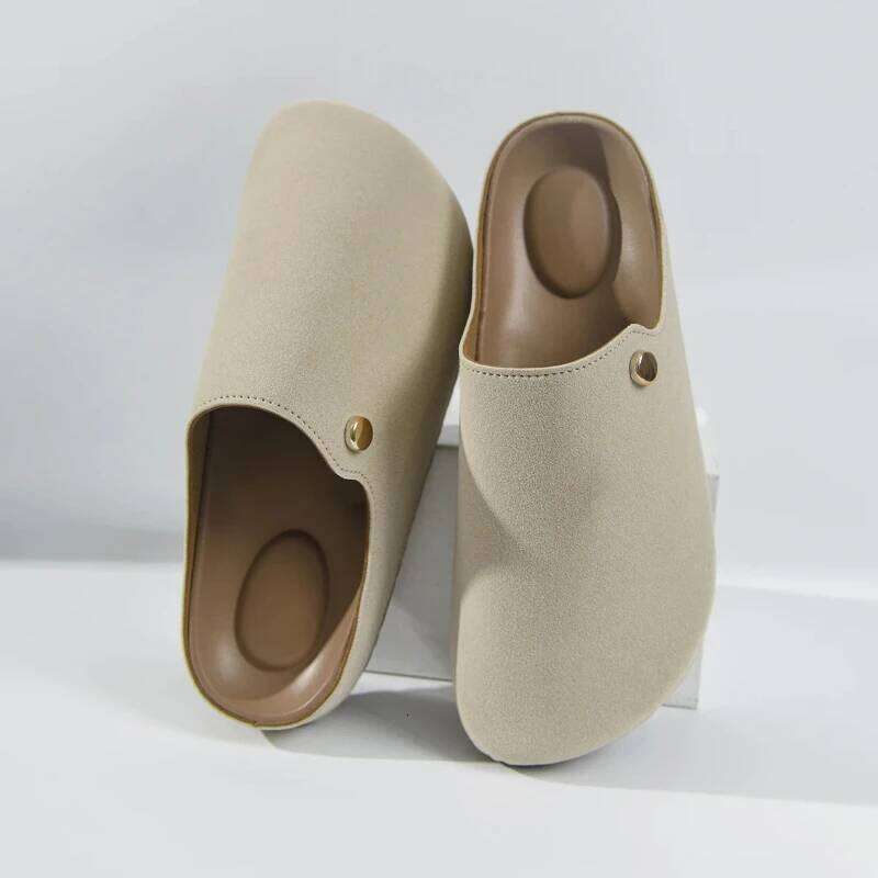 Women Flat Bottom Sports Casual Style Slip-On Sandals Comfortable Versatile Half Slippers Winter Cotton Shoes