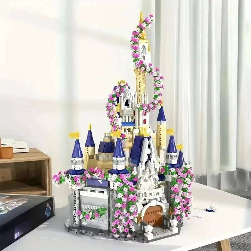 1888 Pieces, Creative Sakura Manor Tree House Hand-Built Blocks, Abs Material, Mixed Color Building Blocks Z260305