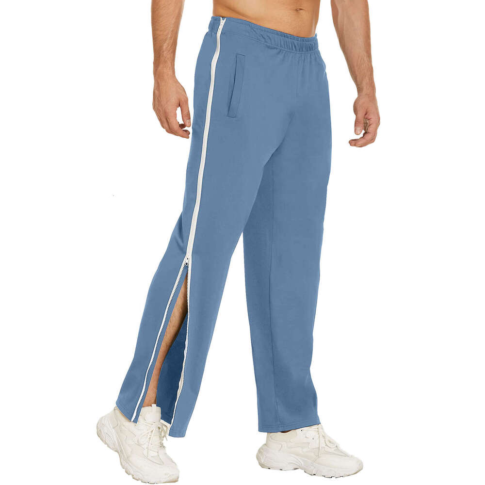 Men's Trendy Sports Zipper Loose Sweatpants Training Quick-Release Basketball Pants Breathable Moisture-Wicking