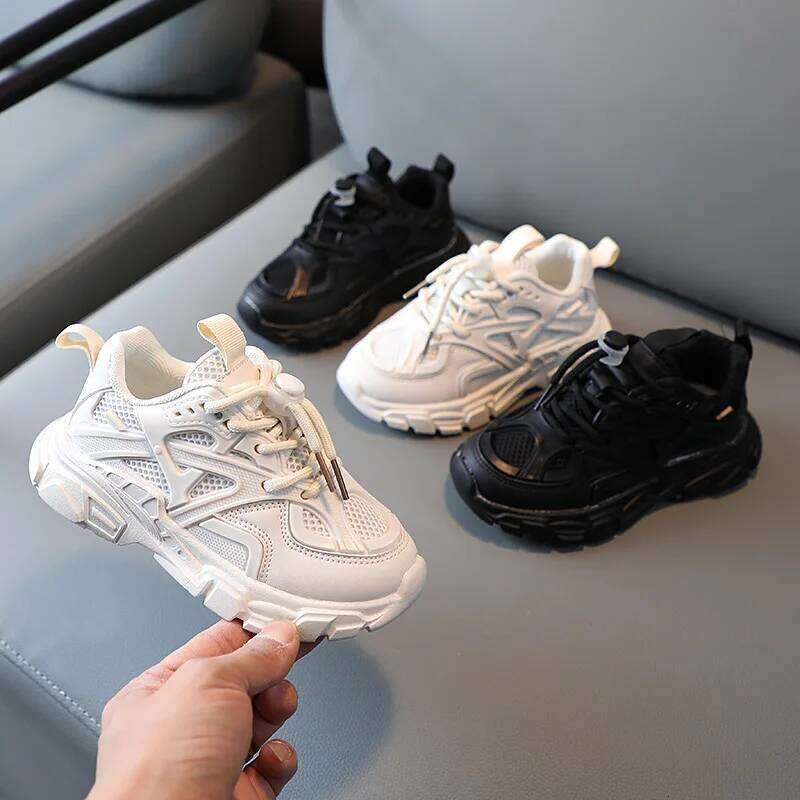 Zapatillas Casual 2023 Summer New Mesh Girl Sneakers Tennis Kid Middle Big Running Shoes Boy Shoe 26Y0304