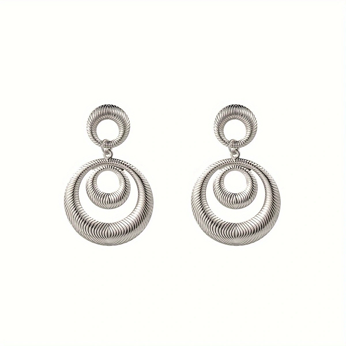 Trendy Minimalist Circle-Shaped Earring Set with Elegant Cutouts