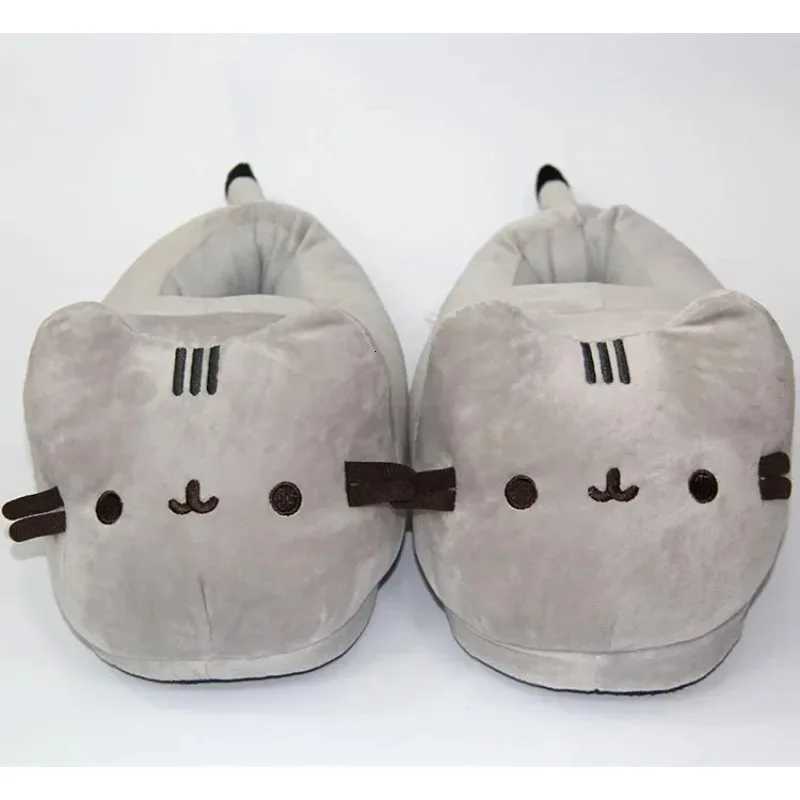 Cartoon Full Covered Cat Slippers Warm Winter Slides Soft Plush Doll Indoor Cute Anime Bedroom Shoes For Man Woman Home Use S2603054ZF3