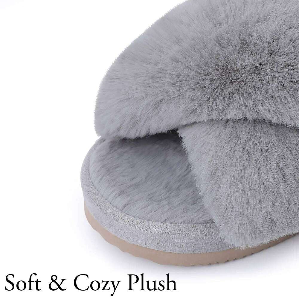 Litfun Fashion Slippers For Women Winter Soft Bottom Cozy Fur Flip Flops Female Indoor Home Fluffy Short Plush Fuzzy Slides