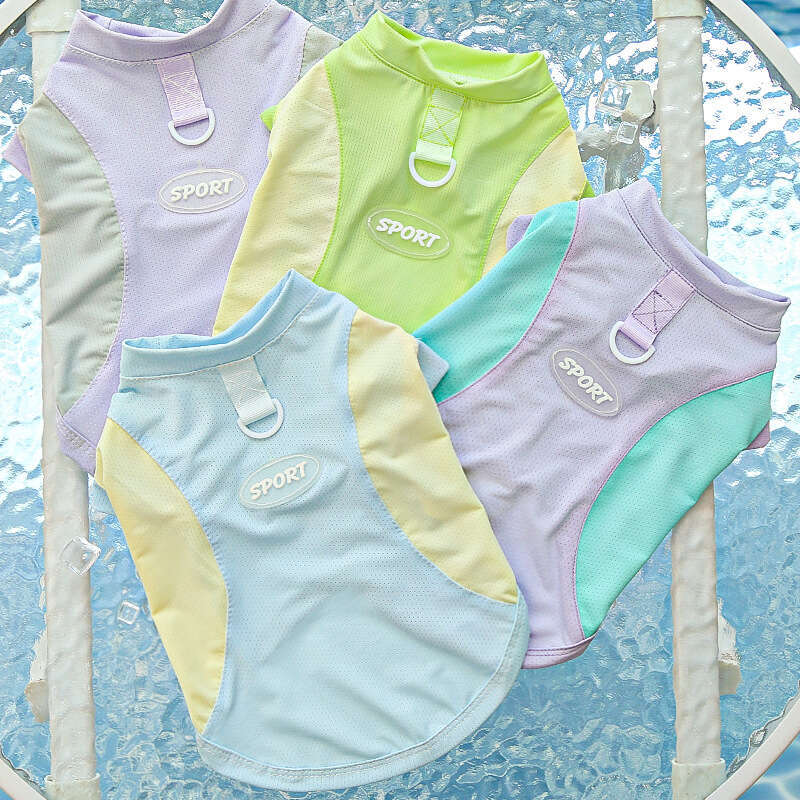 Famous spring and summer dog supplies, cat ice silk cat vest, small and medium-sized dog outdoor sunscreen, dog clothes, pet clothes pupakaIK