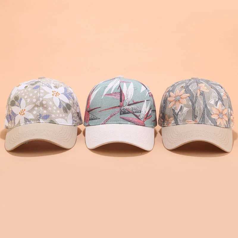 New Baseball Cap Women Flower Embroidery Sun Hats Spring Summer Girls Adjustable Snapback Visor Caps Cap for Women S260306