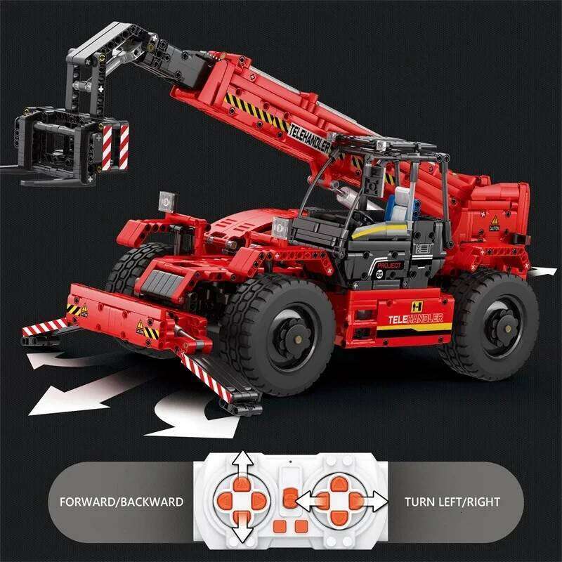 2096PCS Telescopic Forklift Building Blocks City Engineering Vehicle Remote Control Car Model Bricks Kids DIY Toy Birthday Gifts Z260305