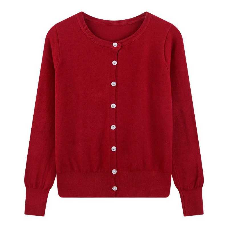 Solid Long Sleeve O-Neck Loose Tops Korean Style Single-Breasted Sweater Women Autumn Winter Casual Soft Waxy Knitting Cardigan M260306