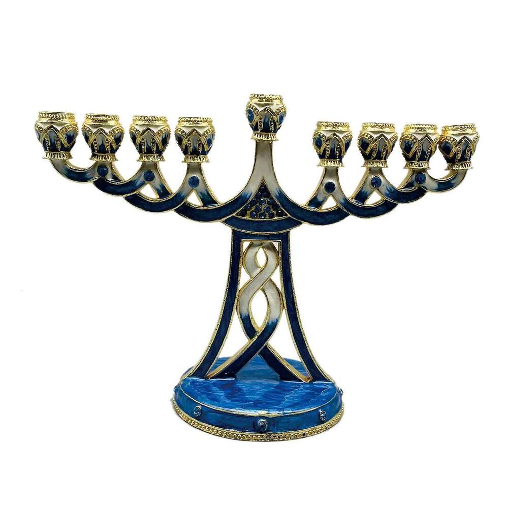 Antique Alloy Menorah Candelabrum 9 Branch Candlestick Candle Holder for Home Table Decor and Altar Display XJ260305