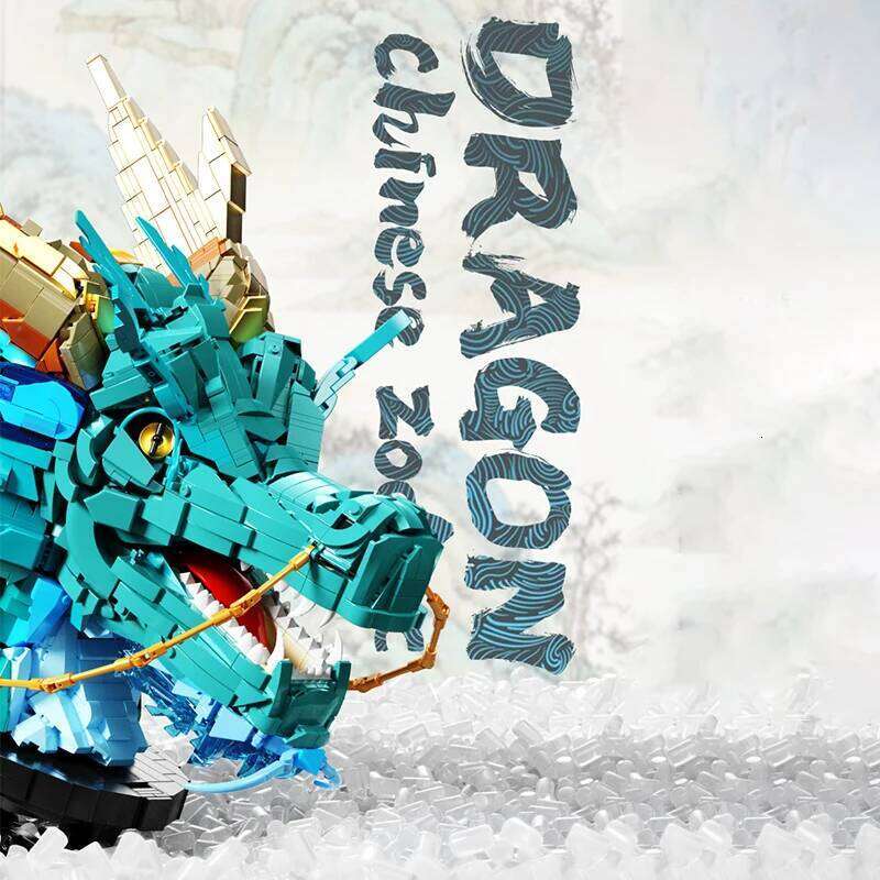 2543PCS Chinese Zodiac Head Model Building Blocks MOC Assemble Mythical Animals Dragon Bricks Toys for Kids Gift Decor Z260306