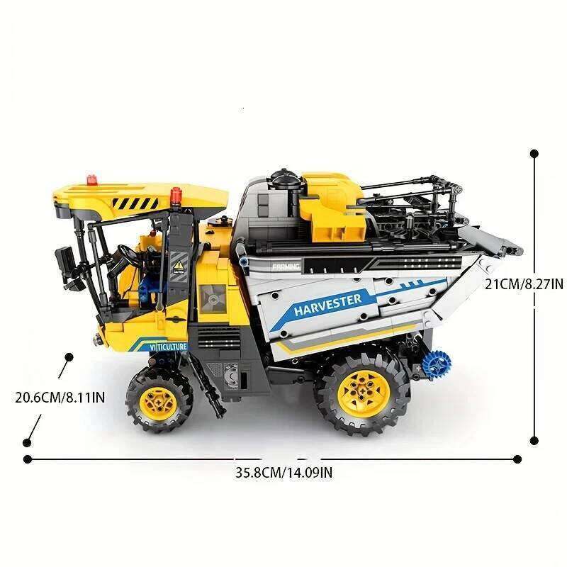 2206PCS Grape Harvester Building Blocks Remote Control Farm Engineering Vehicle RC Car Model Electronic Bricks Toys Kids Gifts Z260306